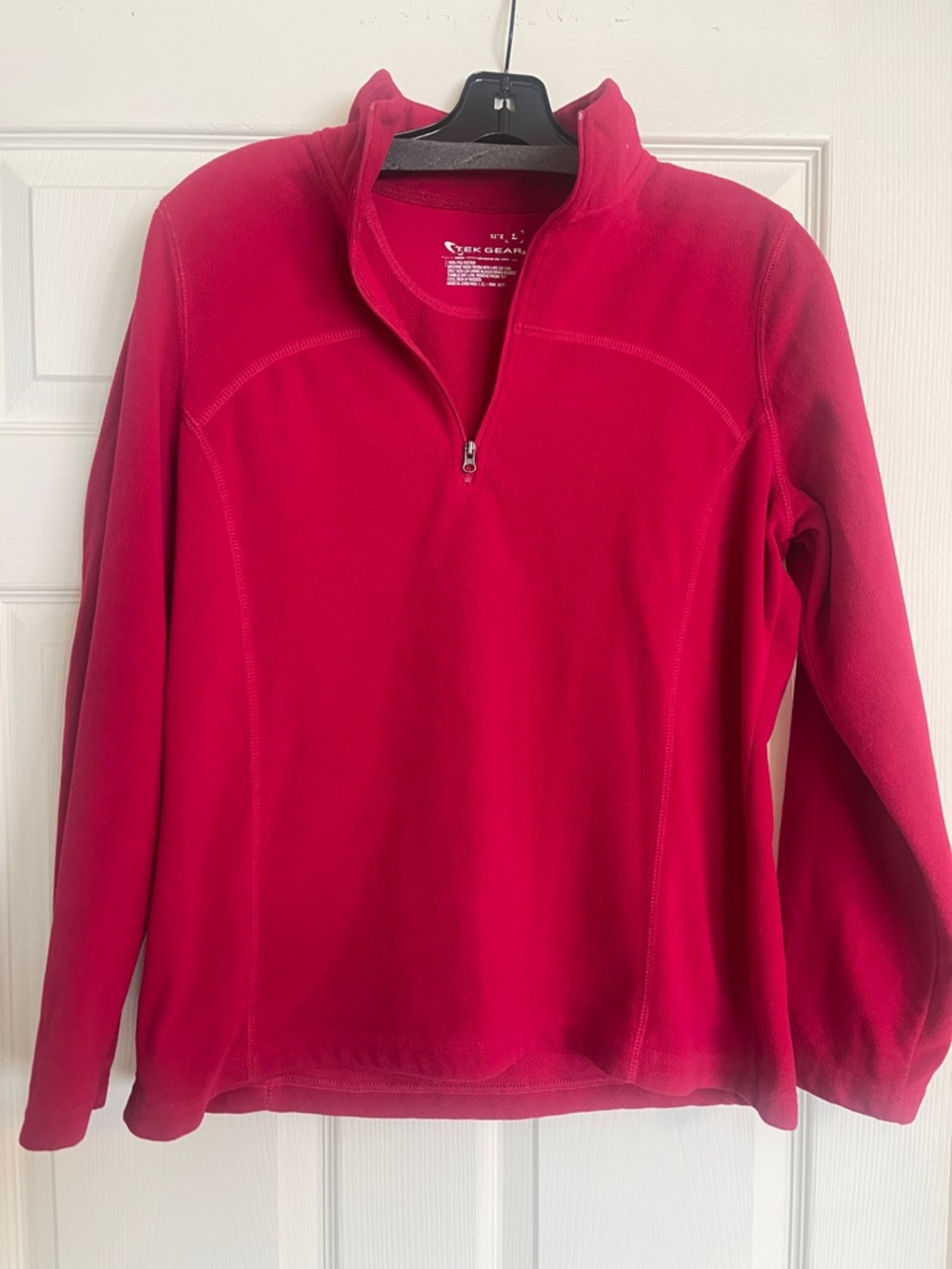 tek gear Women's Red Quarter-Zip Fleece Pullover